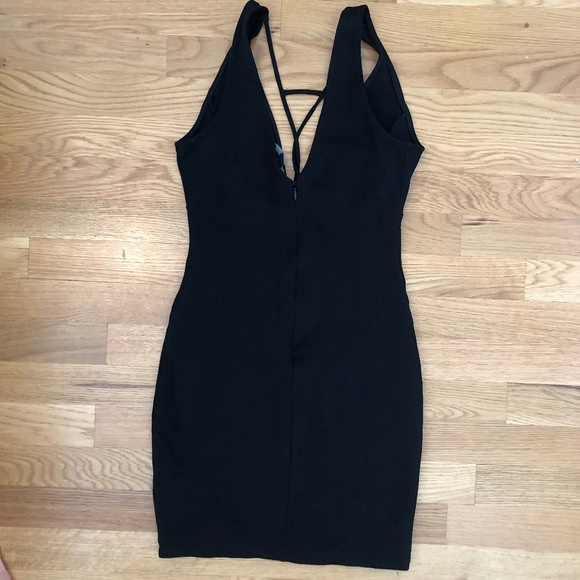 Forever21 Black BodyCon Dress w/ neck details - Picture 7 of 13